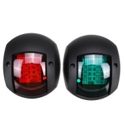 LED 12V Port and Starboard, Round, Black ABS